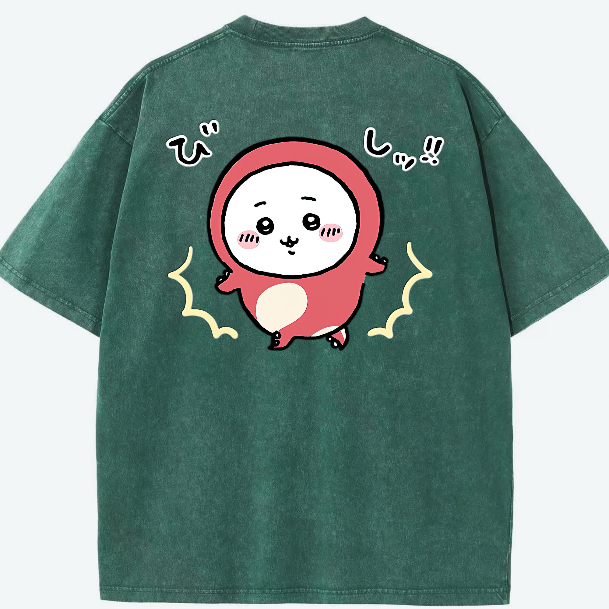 （画像用） ちいかわ ちいかわ Chii-kawa chiikawa 綿100% ヴィンテージ風 半袖Tシャツ（背面プリント）